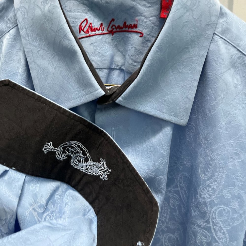 Robert Graham Men's Light Blue Shirt - L